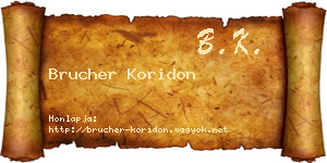 Brucher Koridon névjegykártya